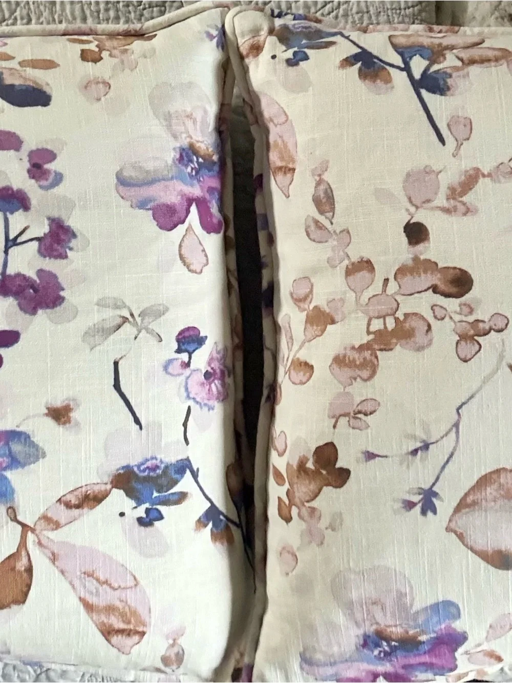 Vern Yip linen/cotton blend watercolor fabric with duck down inserts (Set of 2)